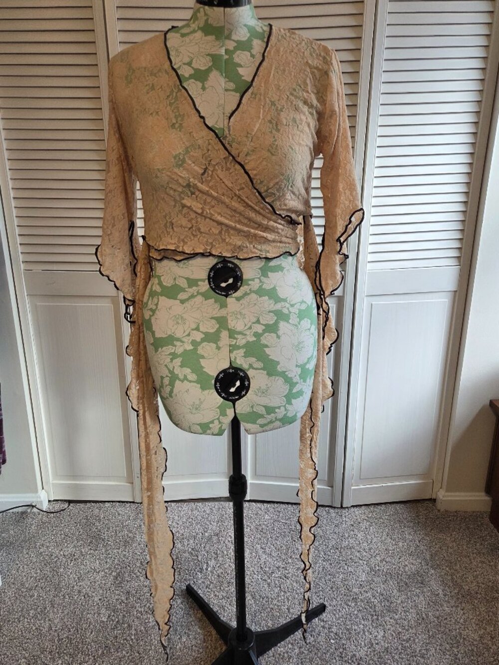 Cream Lace Wrap "Options Top"